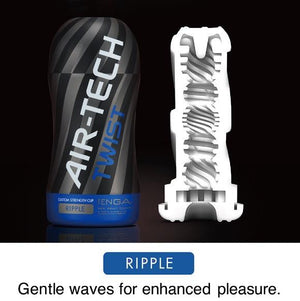 Tenga Air-Tech Twist Reusable Vacuum Cup Ripple Or Tickle (Newly Replenished) Male Masturbators - Tenga Masturbators Tenga Ripple 