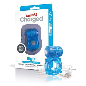 The Screaming O Charged Big O Rechargeable Cock Ring in Purple or Clear or Blue (Newly Replenished on Apr 19) Cock Rings - Rechargeable Cock Rings The Screaming O Blue 