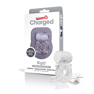 The Screaming O Charged Big O Rechargeable Cock Ring in Purple or Clear or Blue (Newly Replenished on Apr 19) Cock Rings - Rechargeable Cock Rings The Screaming O Clear 