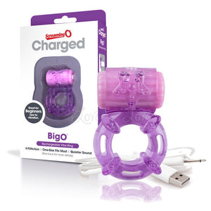 The Screaming O Charged Big O Rechargeable Cock Ring in Purple or Clear or Blue (Newly Replenished on Apr 19) Cock Rings - Rechargeable Cock Rings The Screaming O Purple 