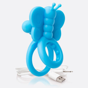 The Screaming O Charged Monarch Wearable Butterfly Vibe Blue Cock Rings - Vibrating Cock Rings The Screaming O 