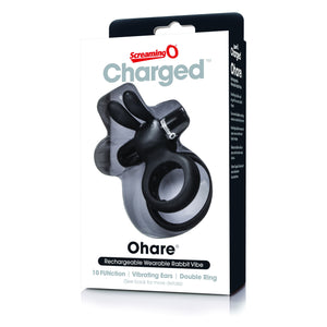 The Screaming O Charged Ohare Rabbit Cock Ring Black (Restocked on Mar 19) Cock Rings - Rabbit Cock Rings The Screaming O 