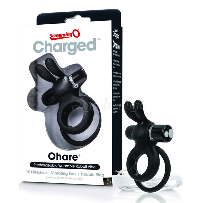 The Screaming O Charged Ohare Rabbit Cock Ring Black ( Last Piece)
