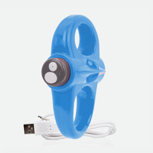 The Screaming O Charged Yoga Rechargeable Reversible Cock Ring Blue Cock Rings - Rechargeable Cock Rings The Screaming O 