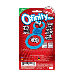 The Screaming O Ofinity Plus Vibrating Double Erection Ring Blue Cock Rings - Double Cock Rings The Screaming O 