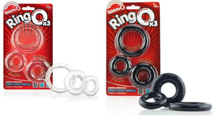 The Screaming O RingO Erection Rings (Pack of 3 Sizes ) Clear or Black Cock Rings - Cock Ring Sets The Screaming O 