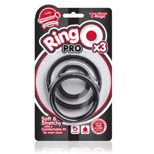 The Screaming O RingO Pro X3 Black Set of 3 Sizes (L, XL and XXL) Cock Rings - Cock Ring Sets The Screaming O 