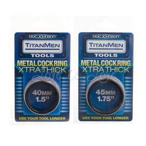 TitanMen Metal Cock Ring XTRA THICK 40mm or 45mm Cock Rings - Metal Cock Rings Doc Johnson 