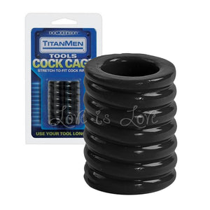 TitanMen Tools Cock Cage Black For Him - Cock Rings Doc Johnson 