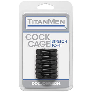 TitanMen Tools Cock Cage Black For Him - Cock Rings Doc Johnson 