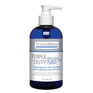 TitanMen Triple Duty Fist, Fuck & Jack-Off Cream 8 FL OZ (Best Sellers) Lubes & Toy Cleaners - Anal Lubes & Creams Doc Johnson 