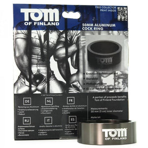 Tom of Finland Aluminum Cock Ring 50 mm or 60 mm For Him - Cock Rings Tom Of Finland 