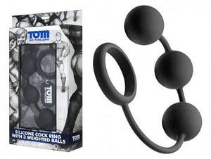 Tom Of Finland Silicone Cock Ring With 3 Weighted Anal Balls (Newly Replenished on Apr 19) Anal - Anal Beads & Balls Tom Of Finland 