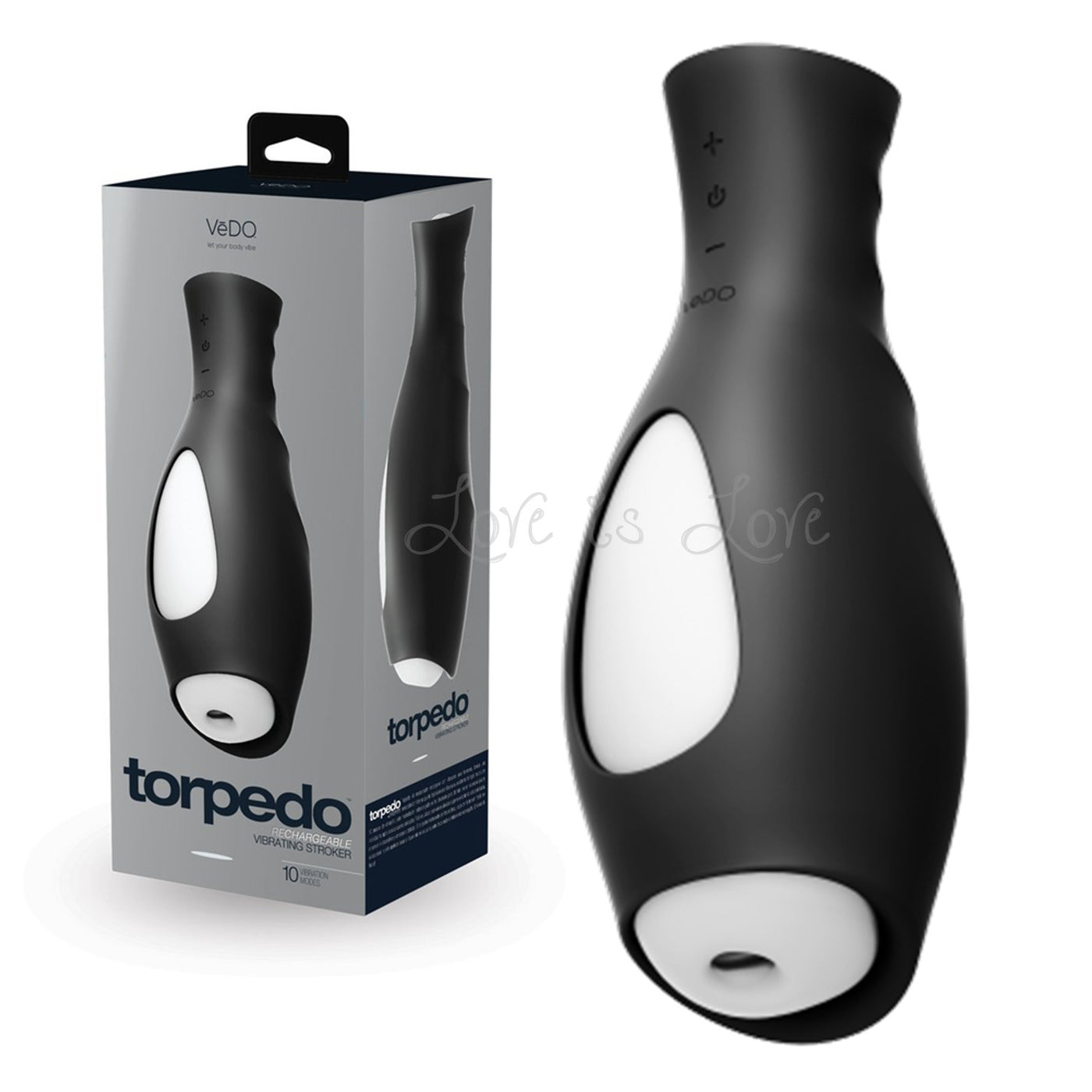 VeDo Torpedo Vibrating Rechargeable Stroker Black