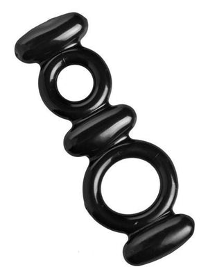 Trinity Vibes Dual Stretch To Fit Cock And Ball Ring (Retail Popular Dual Cock Ring) Anal - Anal Vibrators Trinity Vibes 