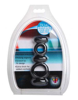 Trinity Vibes Dual Stretch To Fit Cock And Ball Ring (Retail Popular Dual Cock Ring) Anal - Anal Vibrators Trinity Vibes 