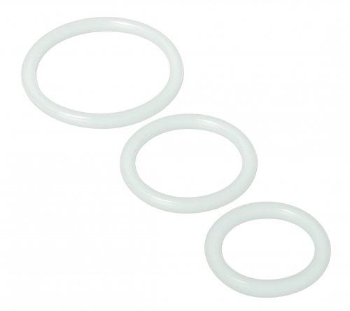 Trinity Vibes Silicone Cock Ring 3 Sizes Black or White