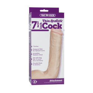 Vac-U-Lock 7.5" Thin Realistic Cock  (Just Sold - Only 2 Left)(Limited Period Sale)