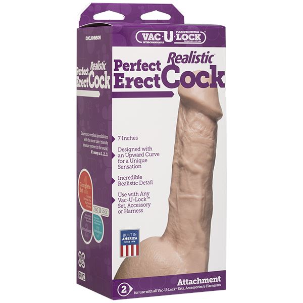 Vac-U-Lock 7" Realistic Perfect Erect Cock [*Clearance]