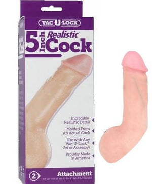 Vac-U-Lock Realistic Cock 5 Inch Vac-U-Lock System Vac-U-Lock 