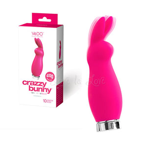 Vedo Crazzy Bunny Rechargeable Mini Vibe Pink Vibrators - Clitoral & Labia Vedo 