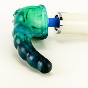 Vixen Creations Gee Whiz Magic Wand Attachment Electric Blue Swirl or Emerald Green Marble Vibrators - Wands & Attachments Vixen Creations 