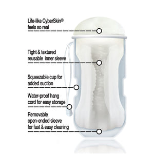 Vulcan Cyberskin Cooling Glide Frost Pussy Stroker Male Masturbators - Masturbation Cups Topco Sales 