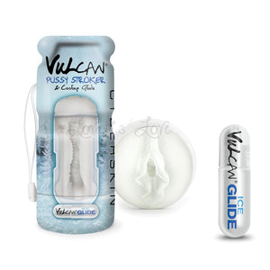 Vulcan Cyberskin Cooling Glide Frost Pussy Stroker Male Masturbators - Masturbation Cups Topco Sales 