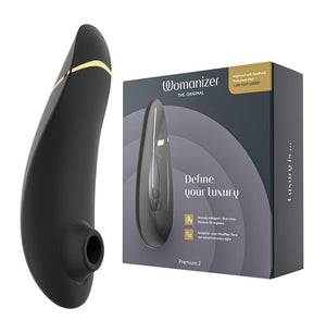 Womanizer Premium 2 Clitoral Stimulator (Premium Retailer)(Free 18K GOLD-PLATED BOOB NECKLACE)