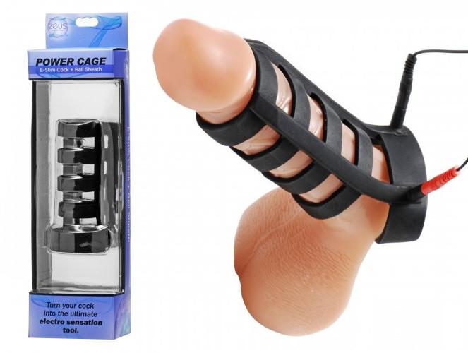 Zeus Power Cage Silicone EStim Cock And Ball Sheath